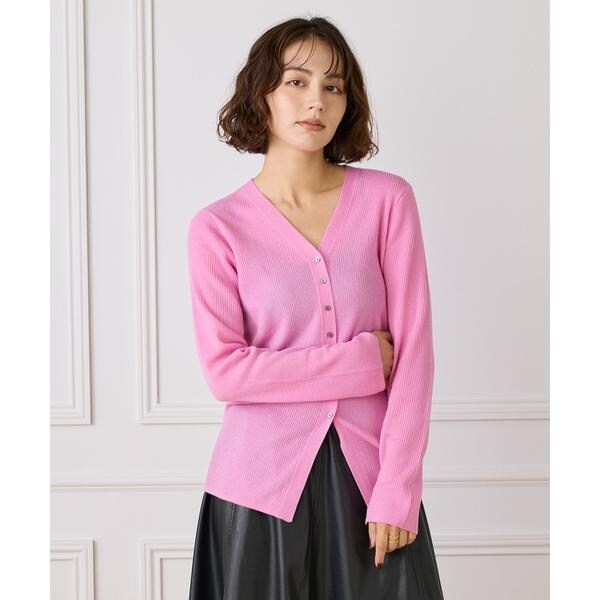 イッツインターナショナル（I．T．’S． international）/Vネックリブニットカーディガン《Melty air wool》