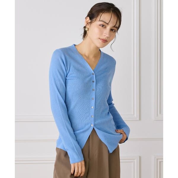 イッツインターナショナル（I．T．’S． international）/Vネックリブニットカーディガン《Melty air wool》