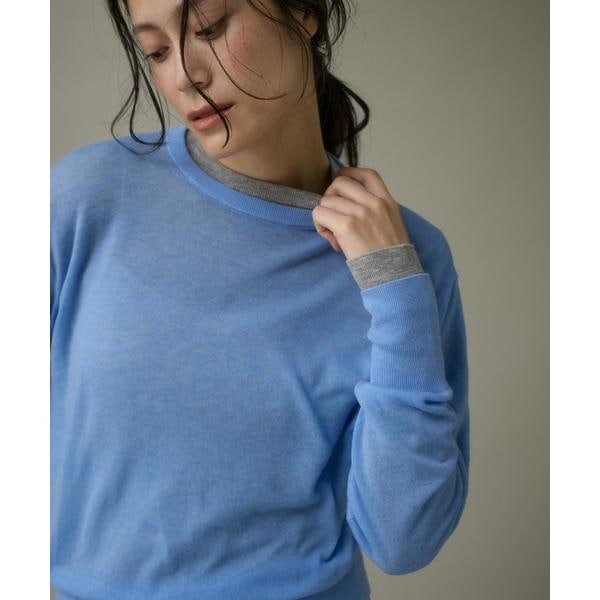 イッツインターナショナル（I．T．’S． international）/クルーネックニットプルオーバー《Melty air wool》