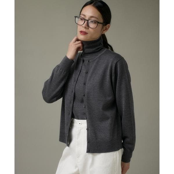 イッツインターナショナル（I．T．’S． international）/ウォッシャブルウールクルーネックカーディガン《HARMONY》