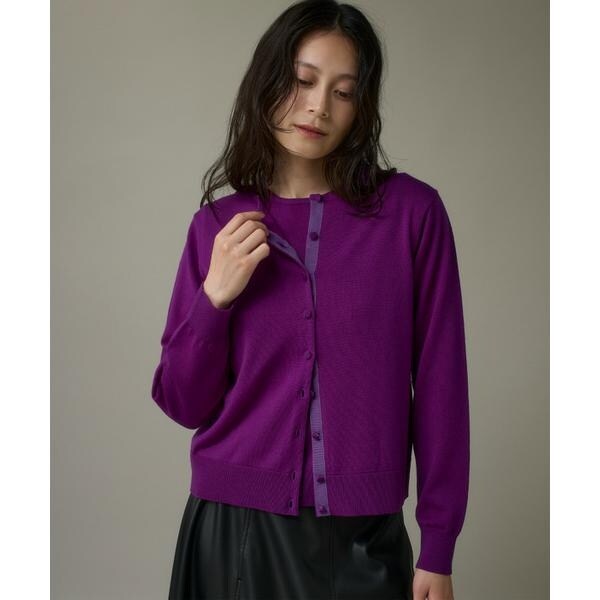 イッツインターナショナル（I．T．’S． international）/ウォッシャブルウールクルーネックカーディガン《HARMONY》