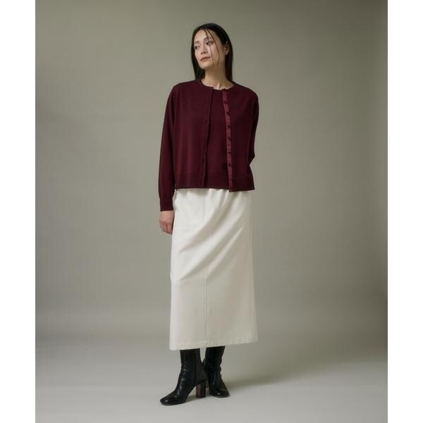 イッツインターナショナル（I．T．’S． international）/ウォッシャブルウールクルーネックカーディガン《HARMONY》