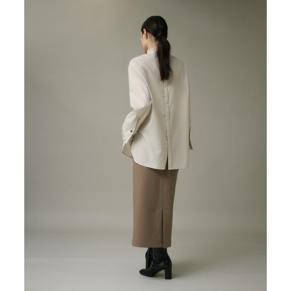 イッツインターナショナル（I．T．’S． international）/ウールフリルブラウス《アリエスウール Super120S’》