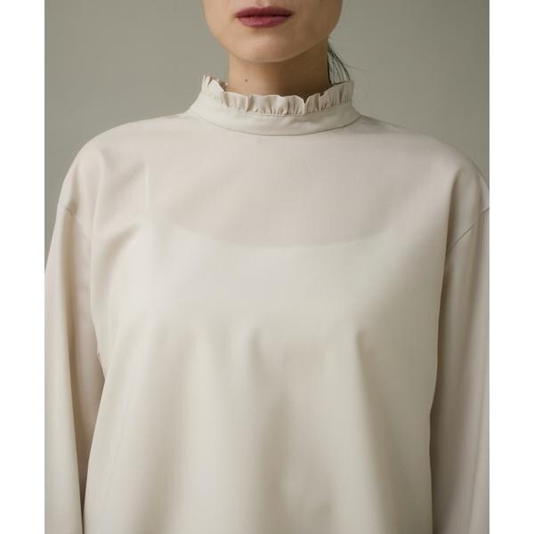 イッツインターナショナル（I．T．’S． international）/ウールフリルブラウス《アリエスウール Super120S’》