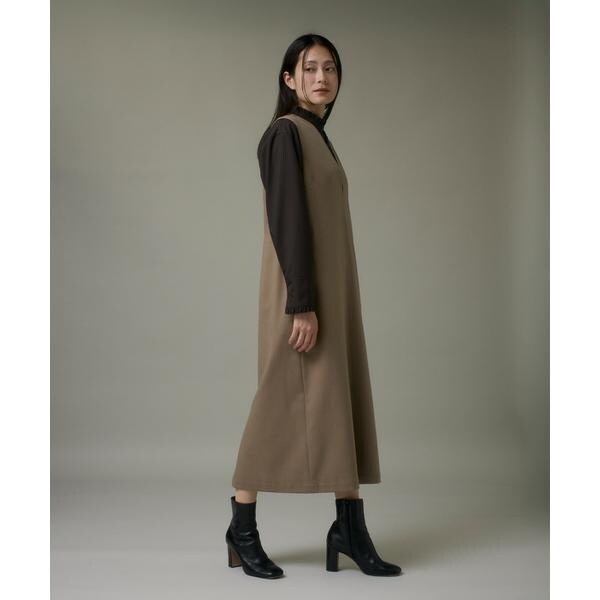 イッツインターナショナル（I．T．’S． international）/カーブカラーワンピース《ウーリッシュフラノライト》