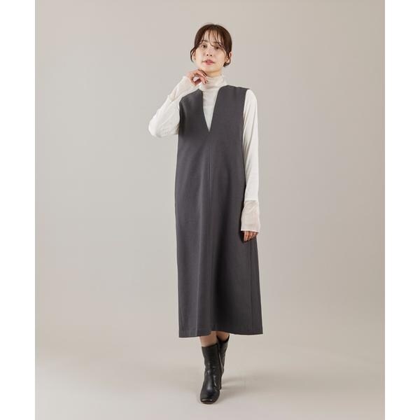 イッツインターナショナル（I．T．’S． international）/カーブカラーワンピース《ウーリッシュフラノライト》