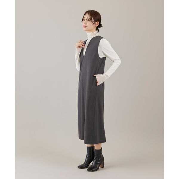 イッツインターナショナル（I．T．’S． international）/カーブカラーワンピース《ウーリッシュフラノライト》