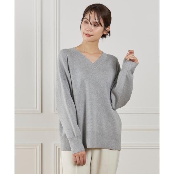イッツインターナショナル（I．T．’S． international）/Vネックニットプルオーバー《Melty air organic cotton》