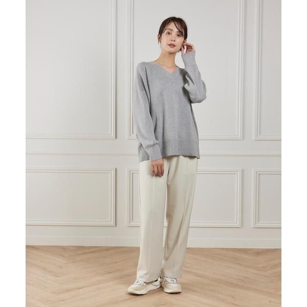 イッツインターナショナル（I．T．’S． international）/Vネックニットプルオーバー《Melty air organic cotton》