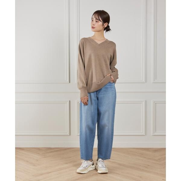 イッツインターナショナル（I．T．’S． international）/Vネックニットプルオーバー《Melty air organic cotton》