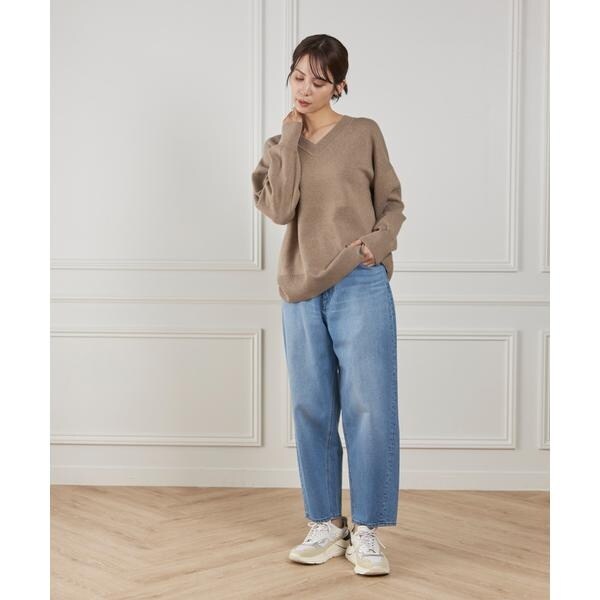イッツインターナショナル（I．T．’S． international）/Vネックニットプルオーバー《Melty air organic cotton》