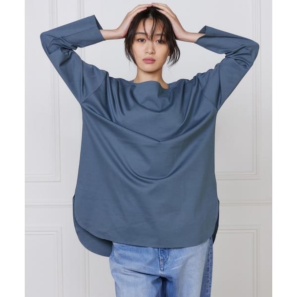 イッツインターナショナル（I．T．’S． international）/コットンポンチラウンドテールロングカットソー