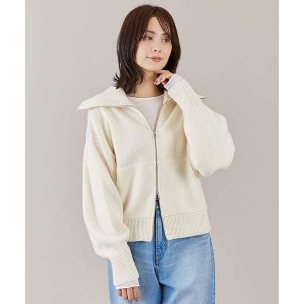 イッツインターナショナル（I．T．’S． international）/ジップアップニットブルゾン