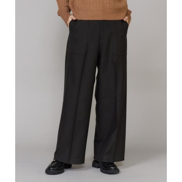 【NEW】イッツインターナショナル（I．T．’S． international）/ベイカーワイドパンツ《TRウールツイル》
