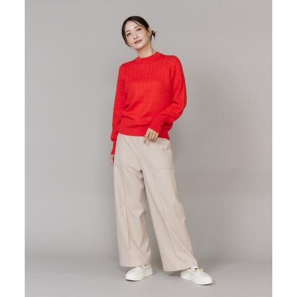 【NEW】イッツインターナショナル（I．T．’S． international）/ベイカーワイドパンツ《TRウールツイル》