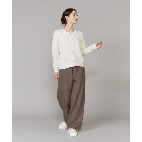 【NEW】イッツインターナショナル（I．T．’S． international）/ベイカーワイドパンツ《TRウールツイル》