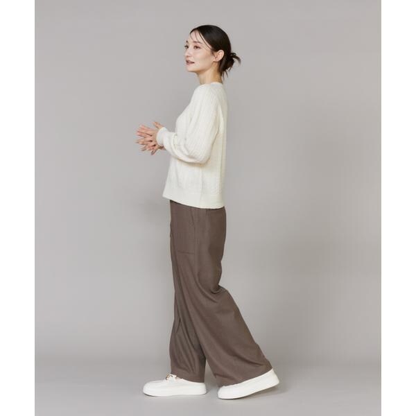 【NEW】イッツインターナショナル（I．T．’S． international）/ベイカーワイドパンツ《TRウールツイル》