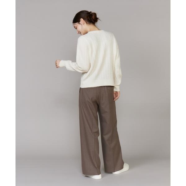 【NEW】イッツインターナショナル（I．T．’S． international）/ベイカーワイドパンツ《TRウールツイル》