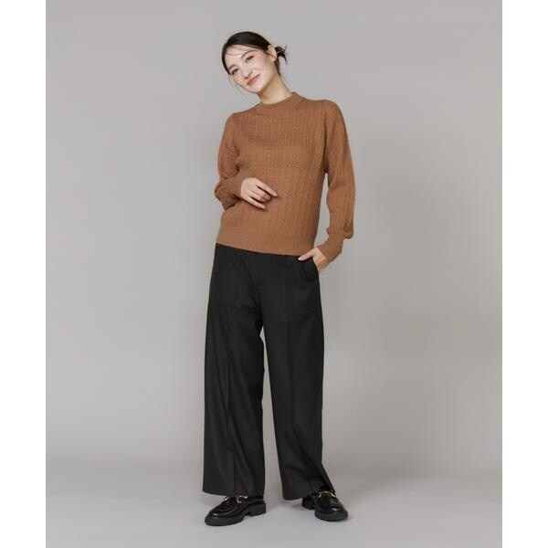 【NEW】イッツインターナショナル（I．T．’S． international）/ベイカーワイドパンツ《TRウールツイル》