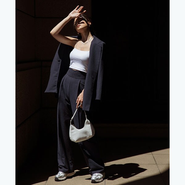 アンビエント（AMBIENT）/リネンライクウエストマークストレートパンツ