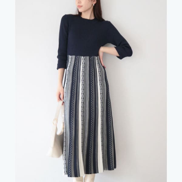 アンビエント/マルチストライプフレアニットワンピースの通販はau PAY