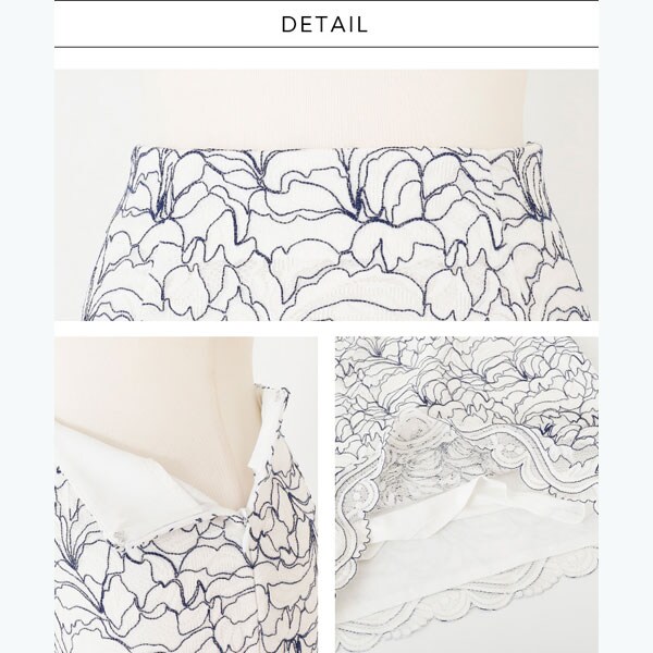 アンビエント/コードレーススカラップヘムミニスカート