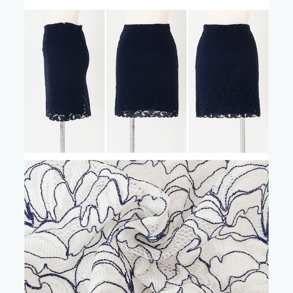 アンビエント/コードレーススカラップヘムミニスカート