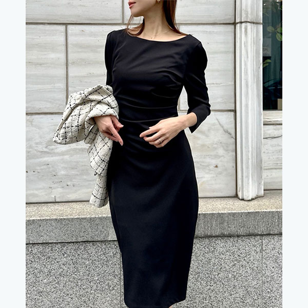 ambient アンビエント 新品ギャザーペンシルドレス アンビエント