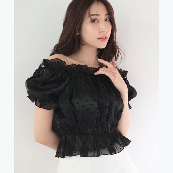 アンビエント（AMBIENT）/シアーシャーリング2ウェイオフショルブラウス