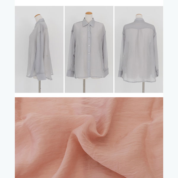 NEW】アンビエント（AMBIENT）/サイドボタンシアーシャツ