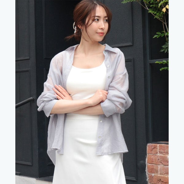 【NEW】アンビエント（AMBIENT）/サイドボタンシアーシャツ