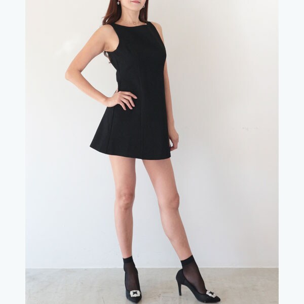 アンビエント　ノースリーブミニワンピース ブラックS アンビエント ノースリーブミニワンピース ブラックS