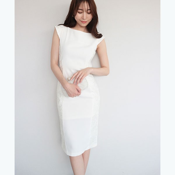 アンビエント（AMBIENT）/サイドレースペンシルドレス