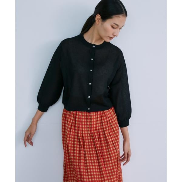 イネド（INED）/《大きいサイズ》スポンディッシュシアーカーディガン《Luftrobe》