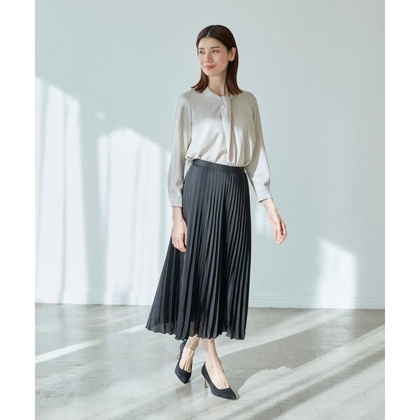 イネド（INED）/《プラスサイズ》 ボウタイ風ブラウス【INED】