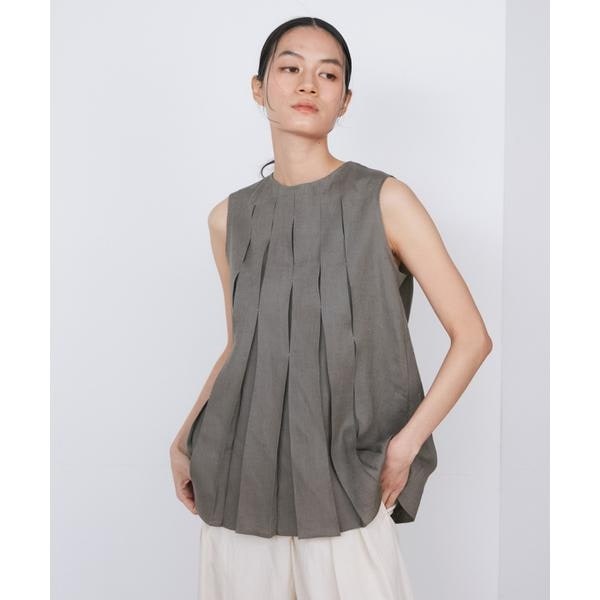 イネド（INED）/リネンボックスプリーツブラウス《la veille by SUPERIOR CLOSET》