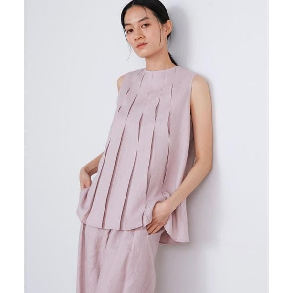 イネド（INED）/リネンボックスプリーツブラウス《la veille by SUPERIOR CLOSET》