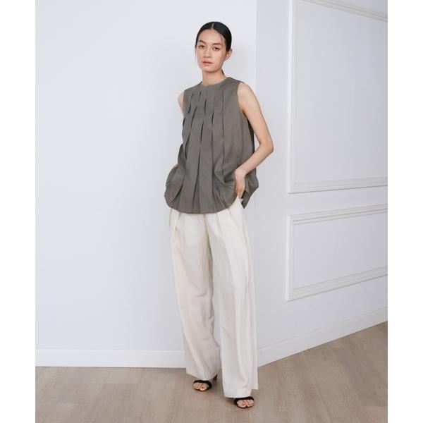 イネド（INED）/リネンボックスプリーツブラウス《la veille by SUPERIOR CLOSET》