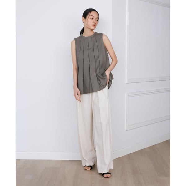 イネド（INED）/リネンボックスプリーツブラウス《la veille by SUPERIOR CLOSET》