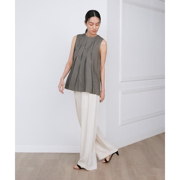 イネド（INED）/リネンボックスプリーツブラウス《la veille by SUPERIOR CLOSET》