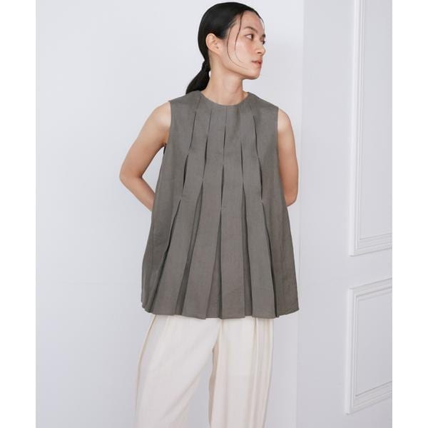 イネド（INED）/リネンボックスプリーツブラウス《la veille by SUPERIOR CLOSET》