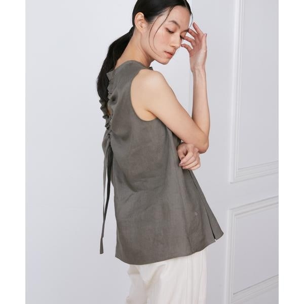 イネド（INED）/リネンボックスプリーツブラウス《la veille by SUPERIOR CLOSET》