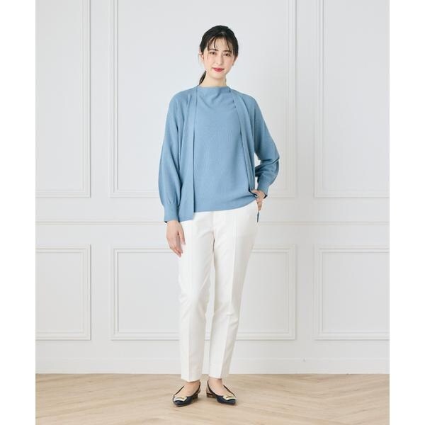 イネド（INED）/《大きいサイズ》鹿の子編み着流しホールガーメントカーディガン《Cuoo》