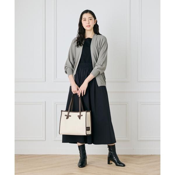 イネド（INED）/《大きいサイズ》鹿の子編み着流しホールガーメントカーディガン《Cuoo》