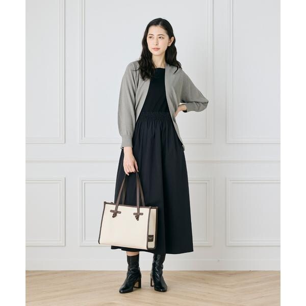 イネド（INED）/《大きいサイズ》鹿の子編み着流しホールガーメントカーディガン《Cuoo》