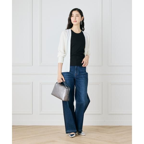 イネド（INED）/《大きいサイズ》鹿の子編み着流しホールガーメントカーディガン《Cuoo》