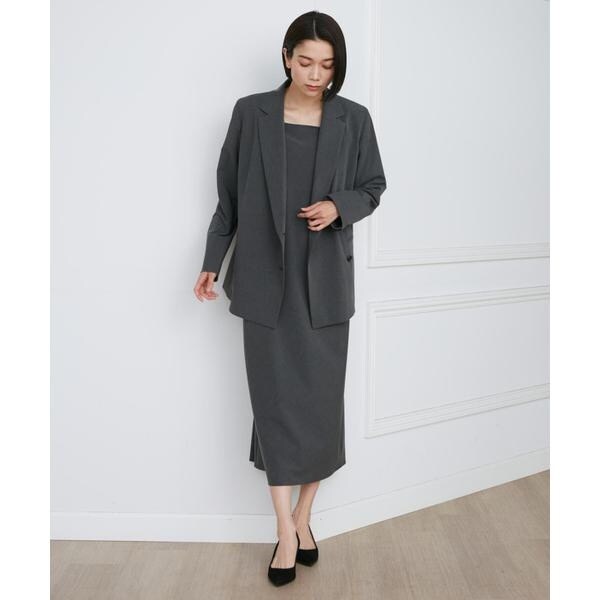 イネド（INED）/《大きいサイズ》2WAYストレッチダブルブレストサイド釦ジャケット