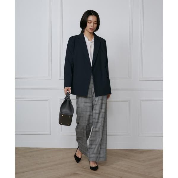 イネド（INED）/《大きいサイズ》2WAYストレッチダブルブレストサイド釦ジャケット