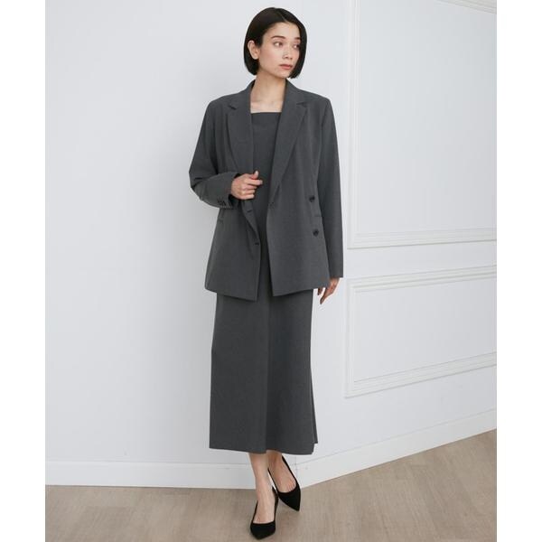 イネド（INED）/《大きいサイズ》2WAYストレッチダブルブレストサイド釦ジャケット