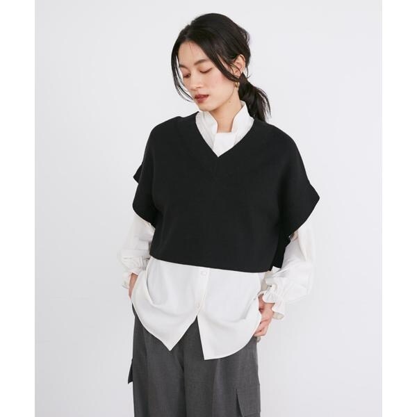 イネド（INED）/《大きいサイズ》コットンカシミヤニットベストの通販は 11,000円